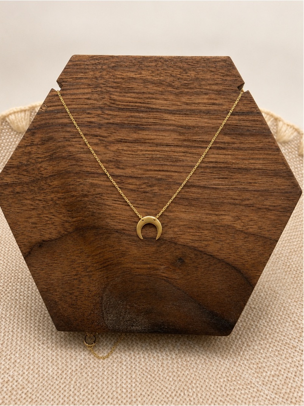 Price firm is Real Gold 14k Crescent Moon Necklace